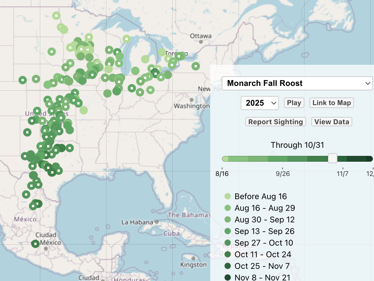 Migration map 10/31/25